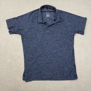 FLX Polo Shirt Mens XL Blue 4-Way Stretch Quick Dry Urban Commuter Short Sleeve